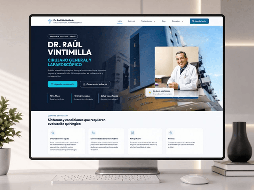 Mockup principal de la web médica